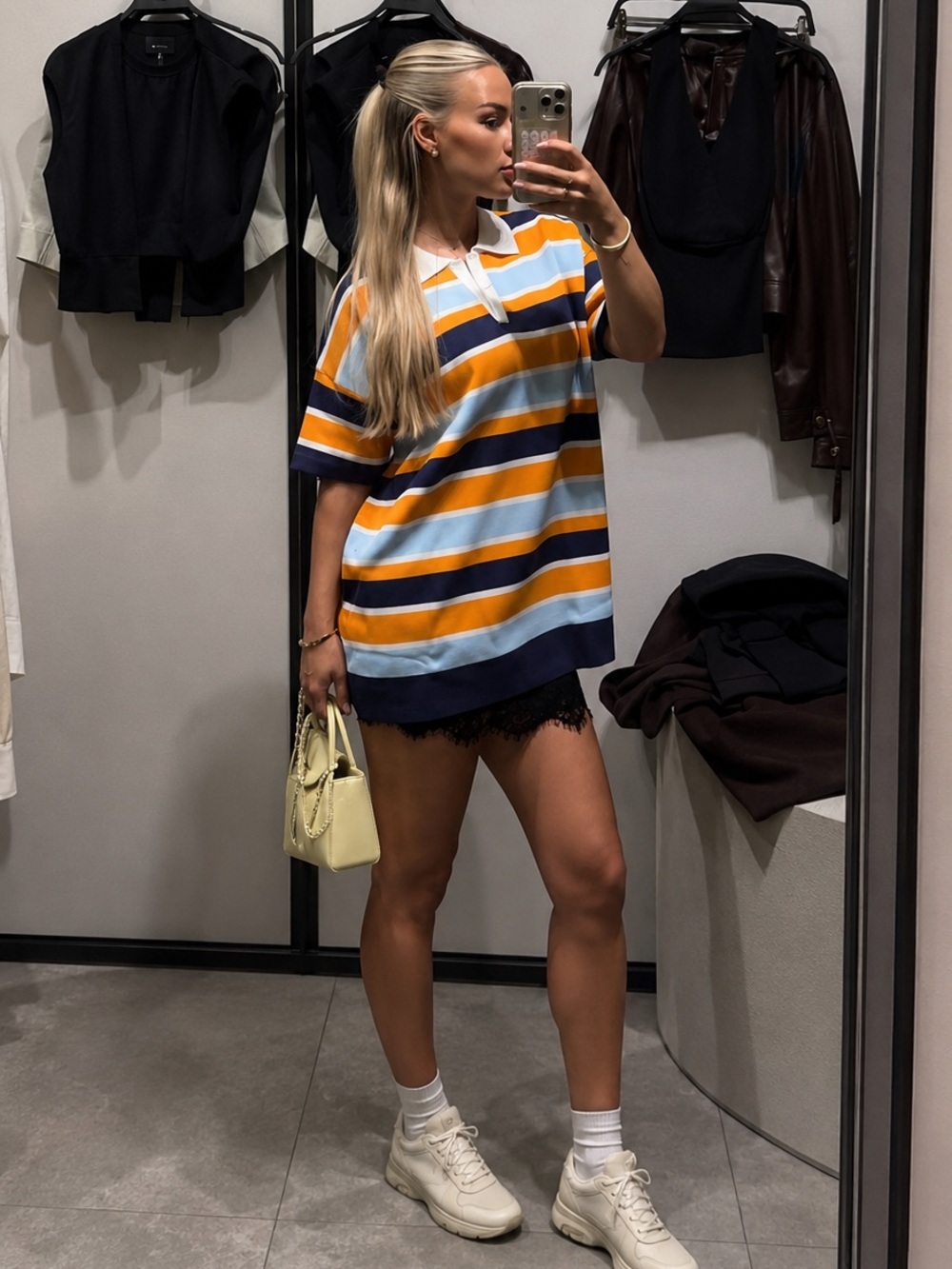 ZARA BNWT STRIPED KNIT POLO DRESS. MULTICOLORED 5536/052/104